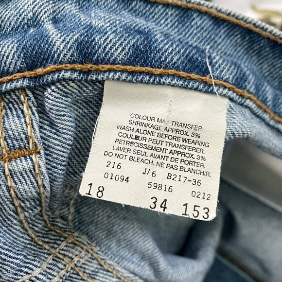 Vintage Levi’s 816 Jeans Mens 34 White Tag Tab Blue Cotton Classic 5 Pocket - Picture 8 of 11